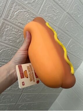 Jumbo Squishy Hot Dog  - VIRAL! Orange with Yellow Mustard